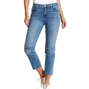 J Brand | Ruby High Rise Crop Raw Hem Jeans Straight Slim